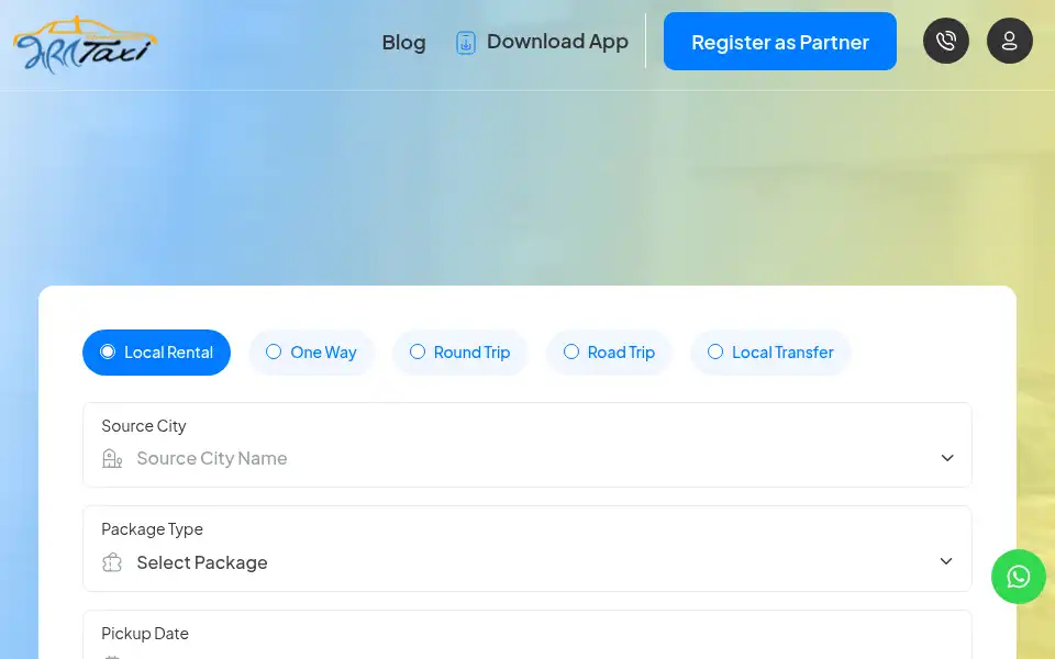 Screenshot of bharattaxi.com