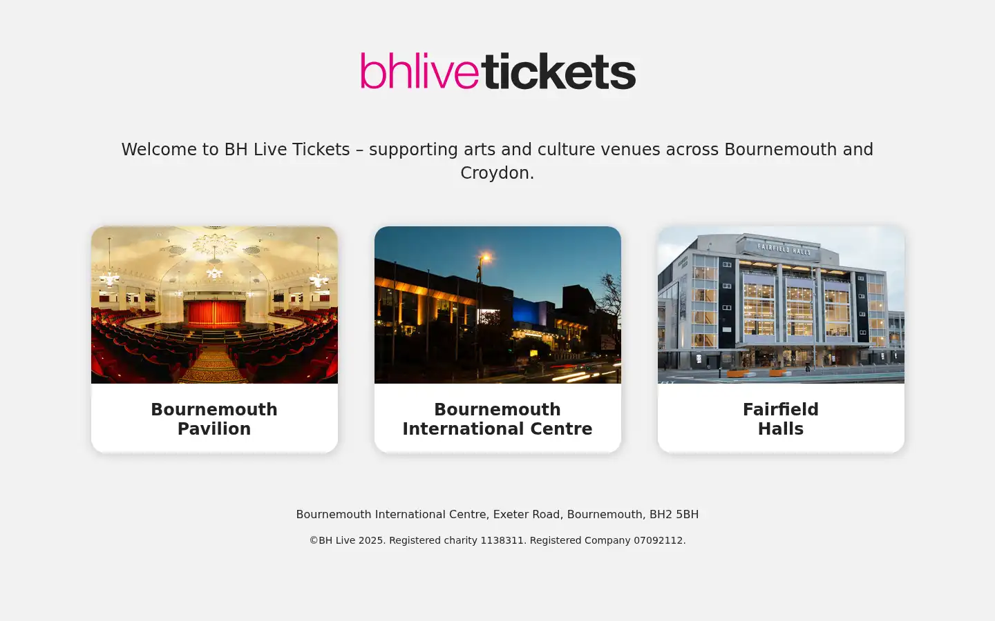 Screenshot of bhlivetickets.co.uk