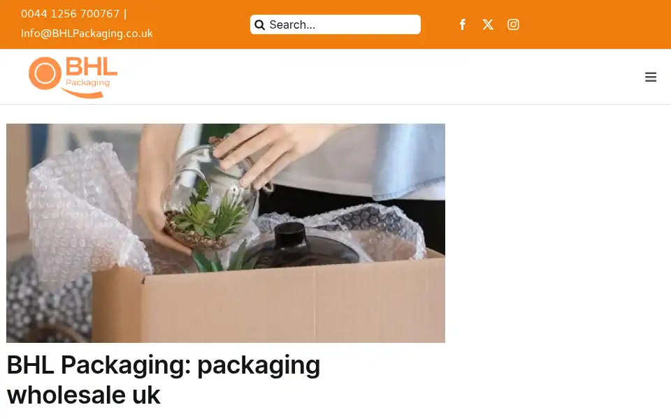 Screenshot of bhlpackaging.co.uk