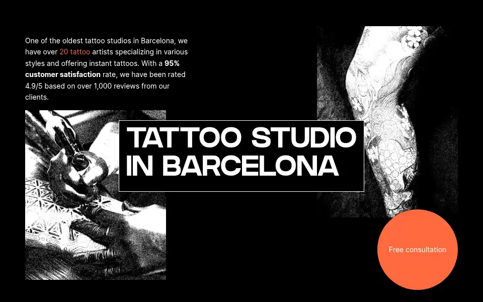 Screenshot of bhorntattoo.com