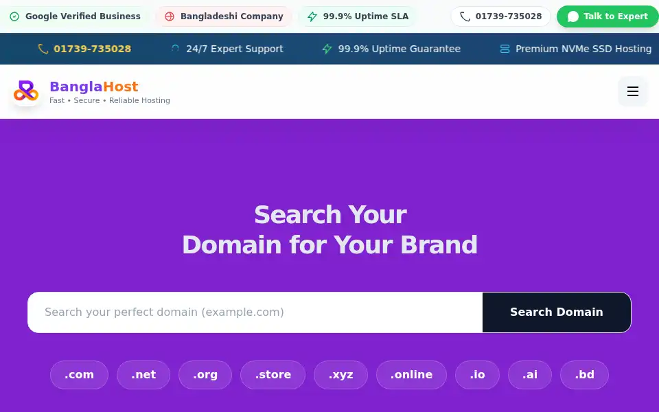 Screenshot of bhostbd.com