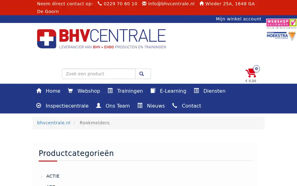Screenshot of bhvcentrale.nl