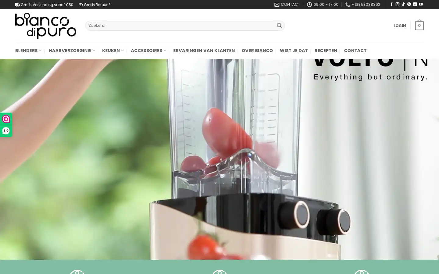 Screenshot of biancodipuro.nl