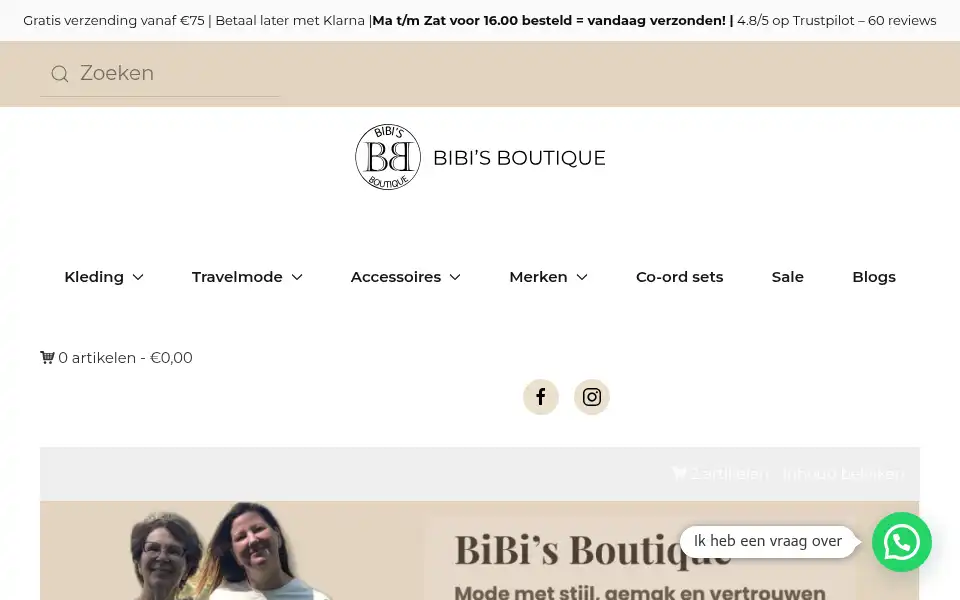 Screenshot of bibisboutique.nl