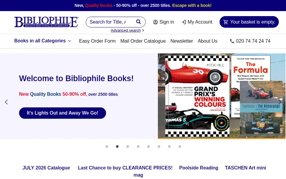 Screenshot of bibliophilebooks.com