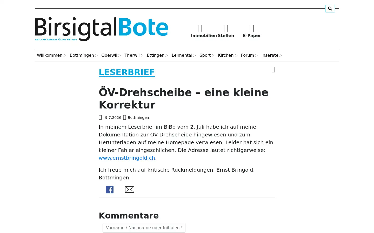 Screenshot of bibo.ch