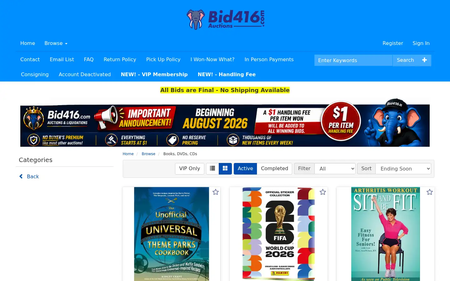 Screenshot of bid416.com