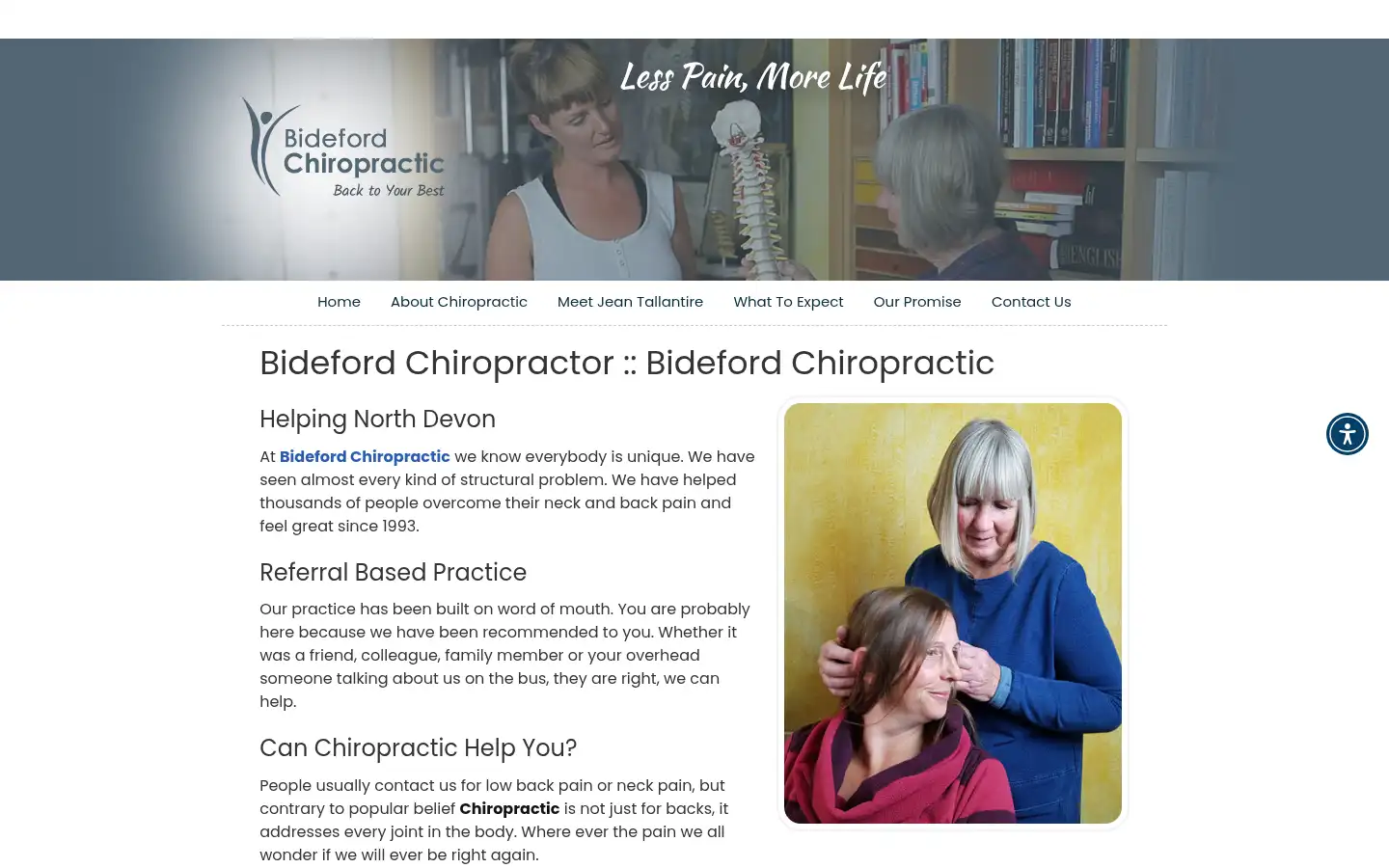 Screenshot of bidefordchiropractic.co.uk