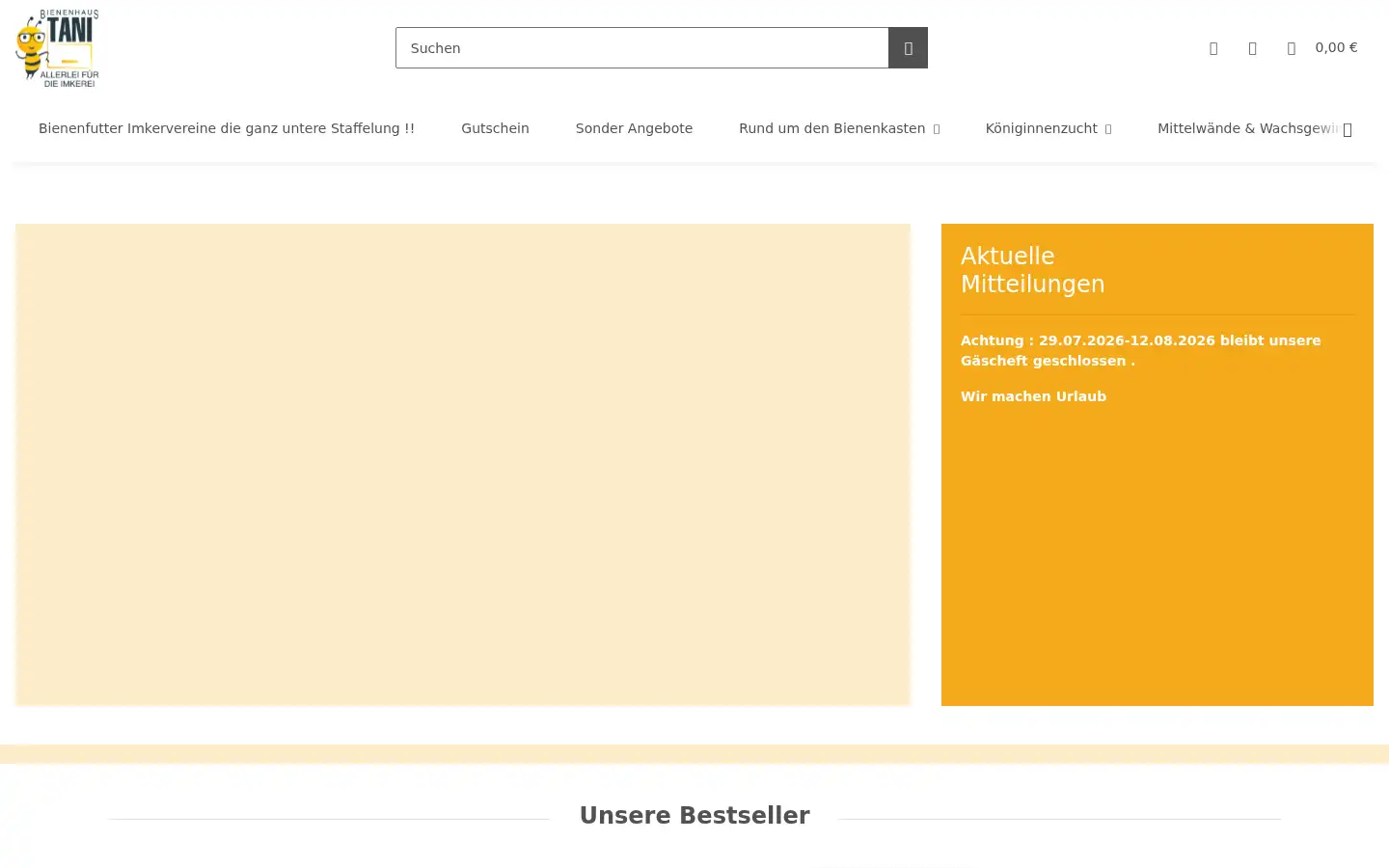 Screenshot of bienen-haus-tani.de