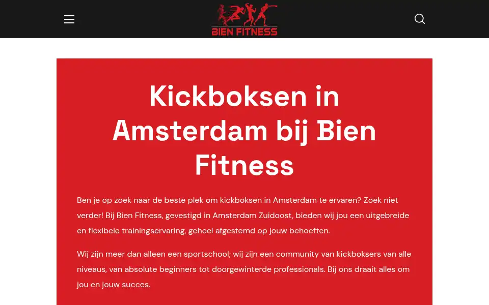 Screenshot of bienfitness.nl