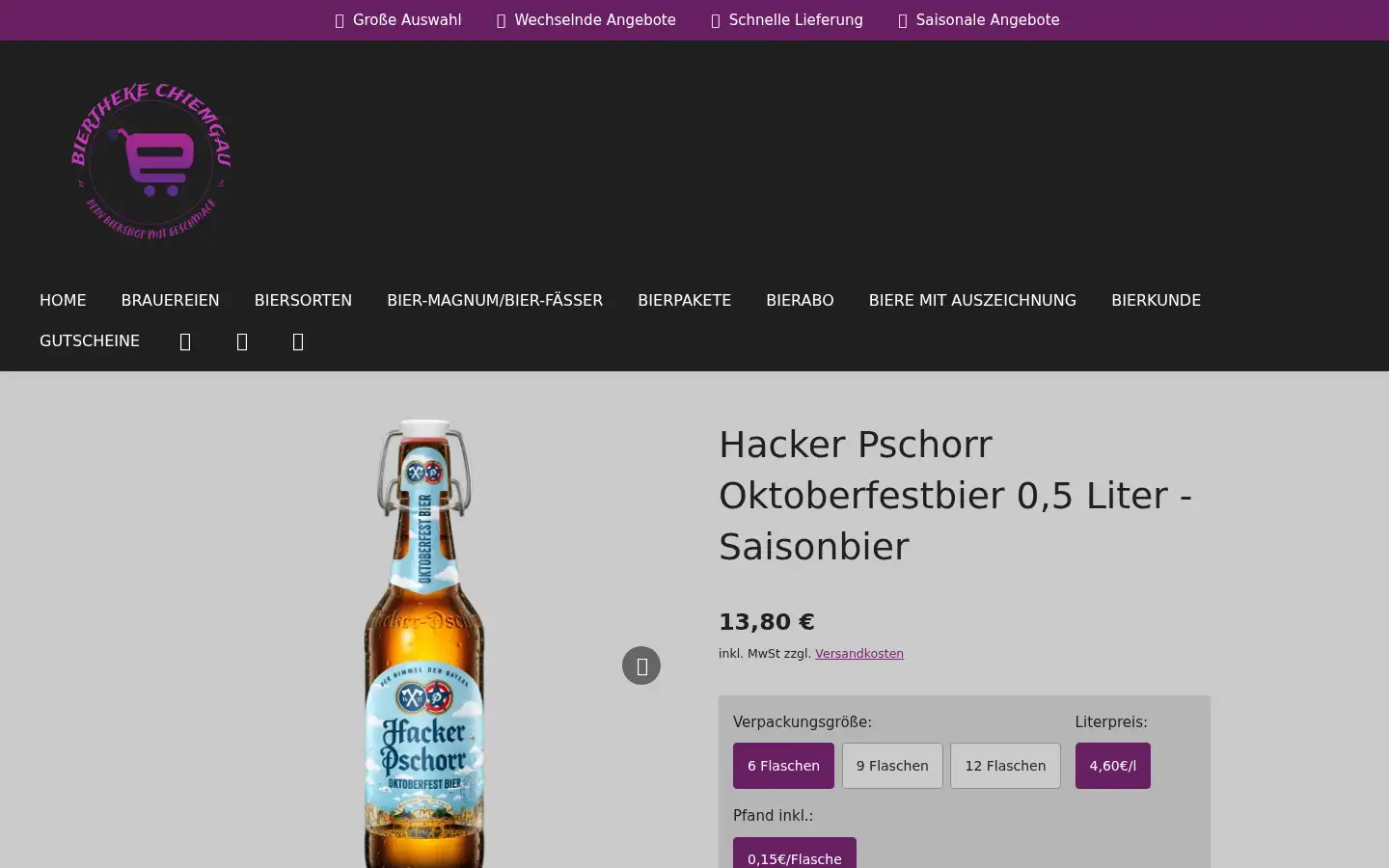 Screenshot of biertheke-chiemgau.de
