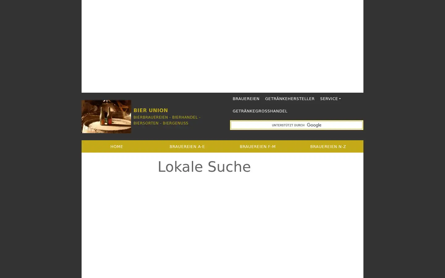 Screenshot of bierunion.de