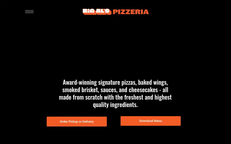Screenshot of bigalspizzeria.com
