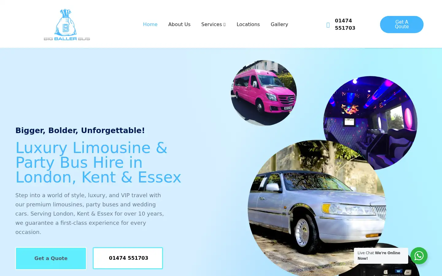 Screenshot of bigballerbus.com