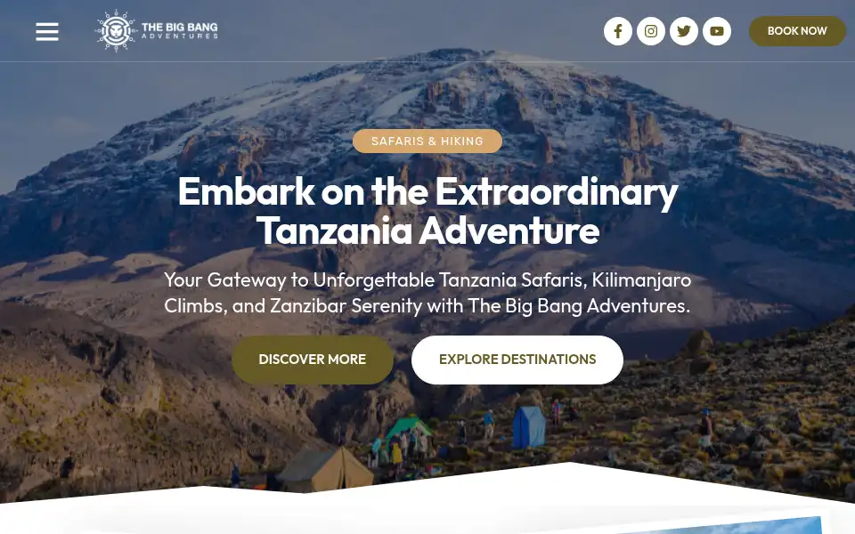 Screenshot of bigbangadventures.com