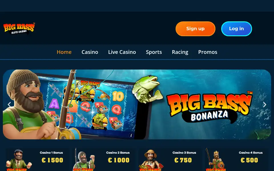 Screenshot of bigbassslots.casino