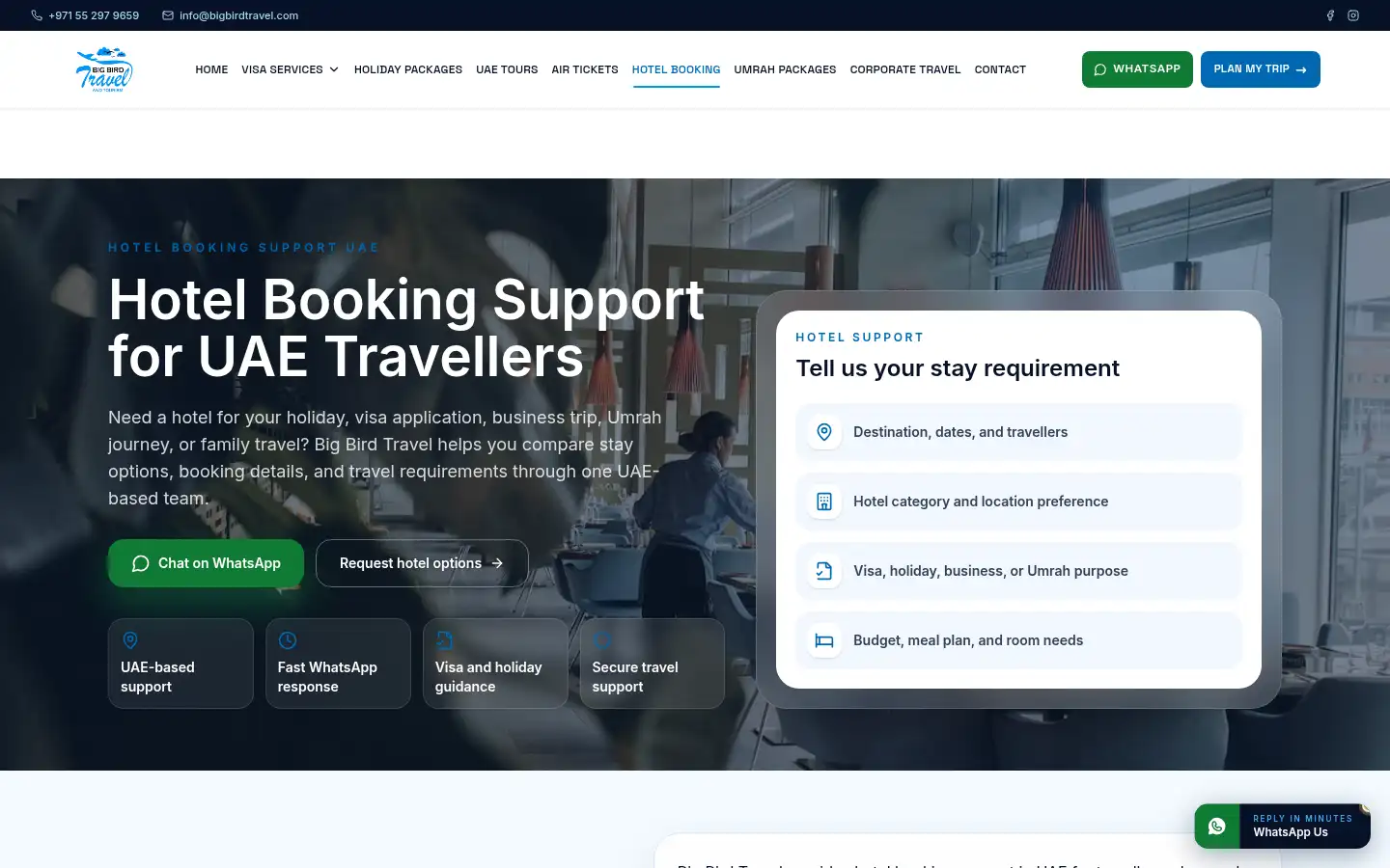 Screenshot of bigbirdtravel.com