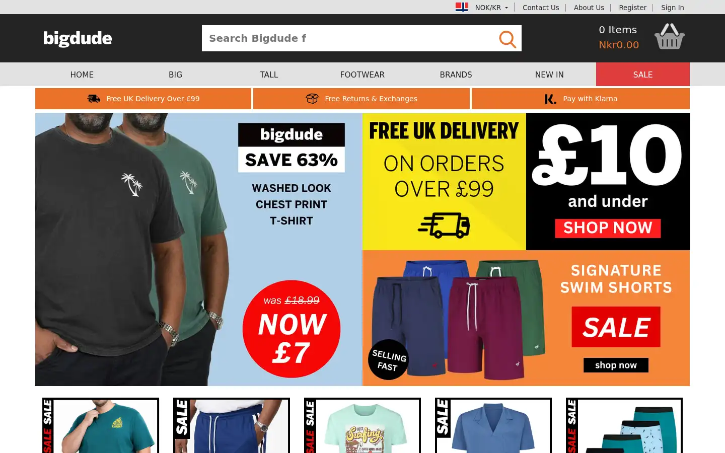 Screenshot of bigdudeclothing.co.uk