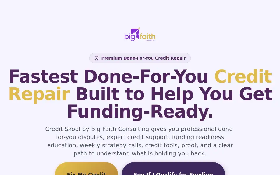 Screenshot of bigfaithconsulting.com