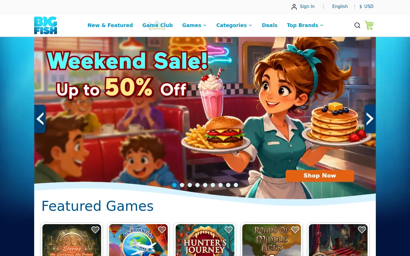 Screenshot of bigfishgames.com
