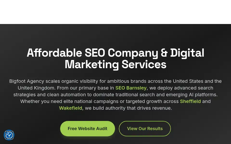 Screenshot of bigfootdigital.co.uk