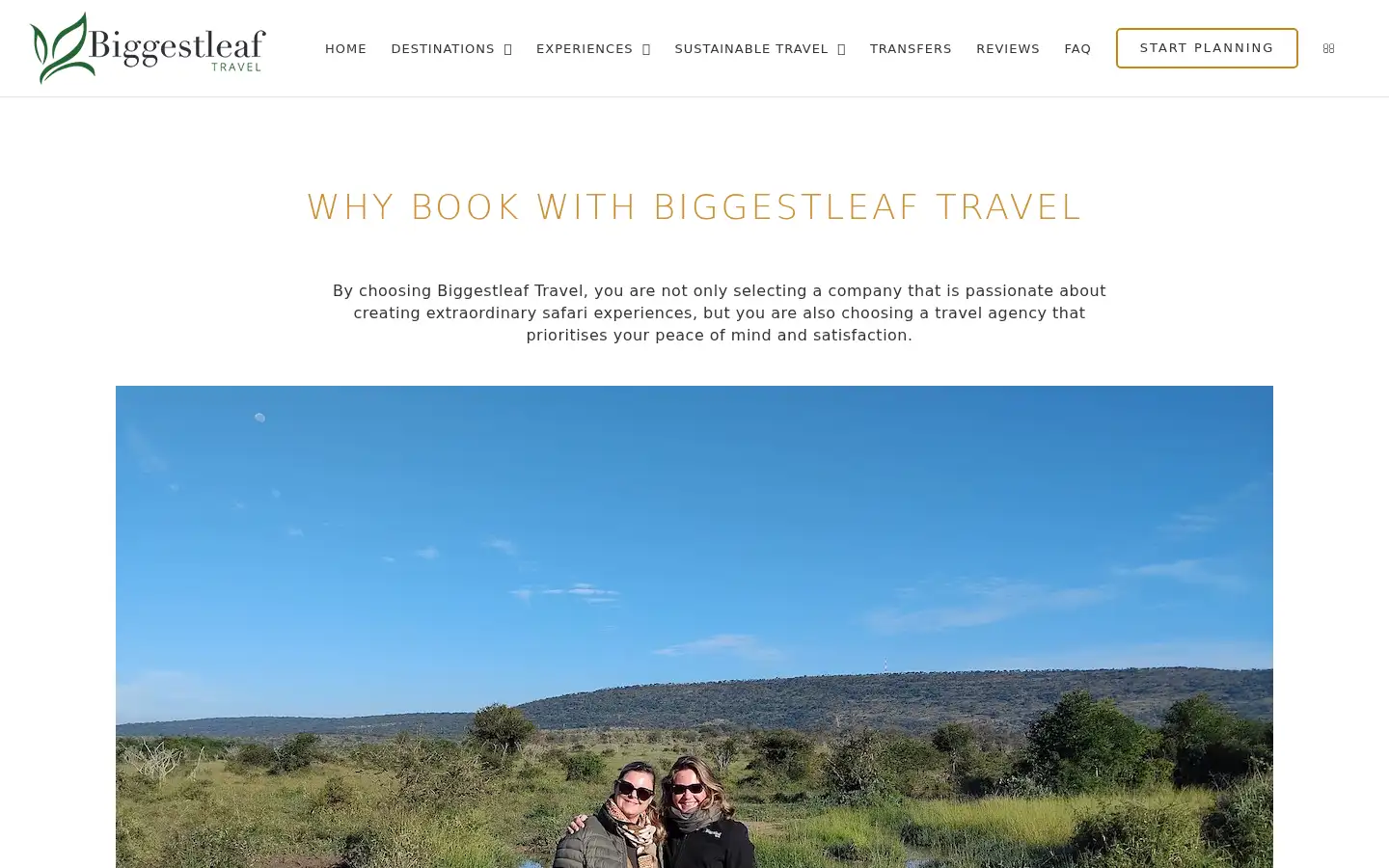 Screenshot of biggestleaftravel.com
