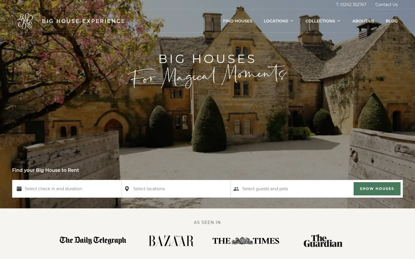 Screenshot of bighouseexperience.com