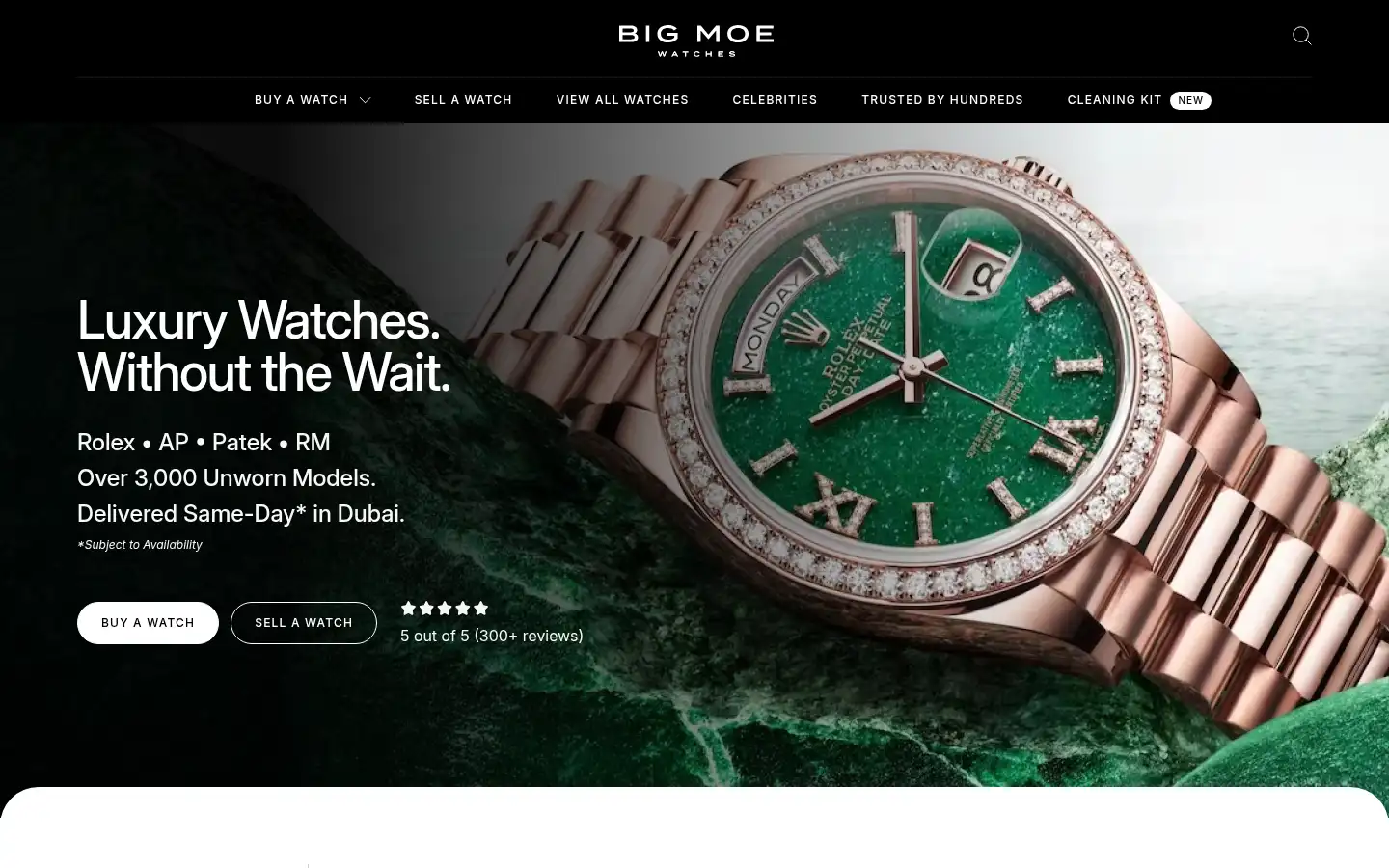 Screenshot of bigmoewatches.com