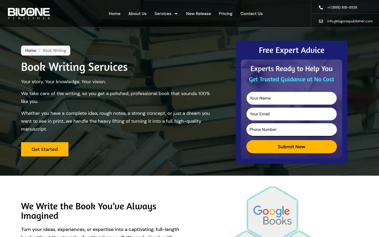 Screenshot of bigonepublisher.com