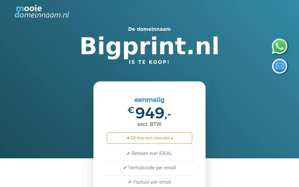 Screenshot of bigprint.nl