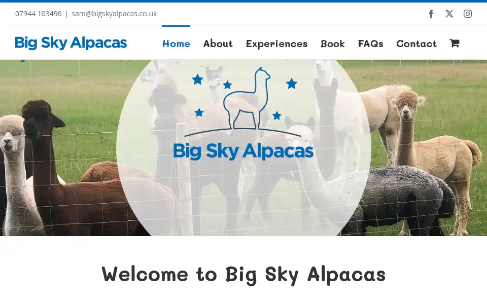 Screenshot of bigskyalpacas.co.uk