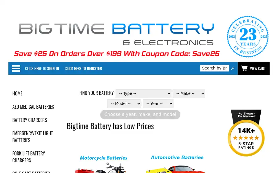 Screenshot of bigtimebattery.com