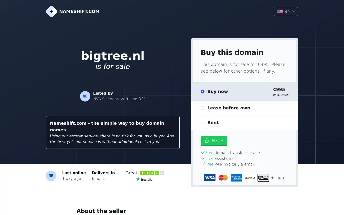 Screenshot of bigtree.nl