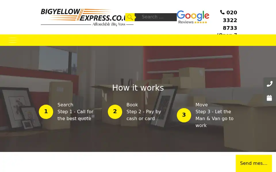 Screenshot of bigyellowexpress.co.uk
