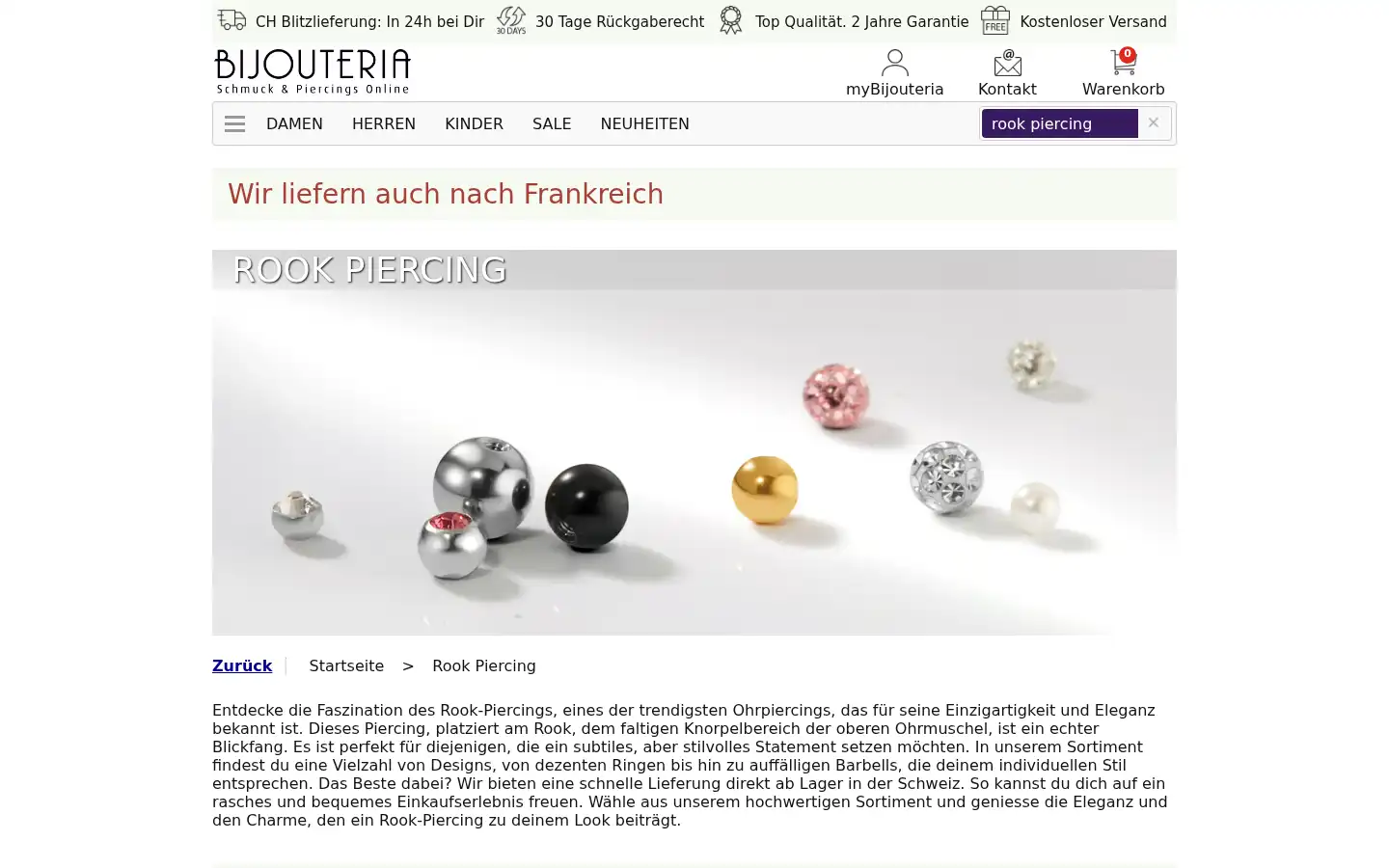 Screenshot of bijouteria.ch