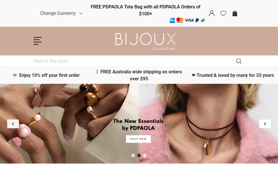 Screenshot of bijoux.com.au