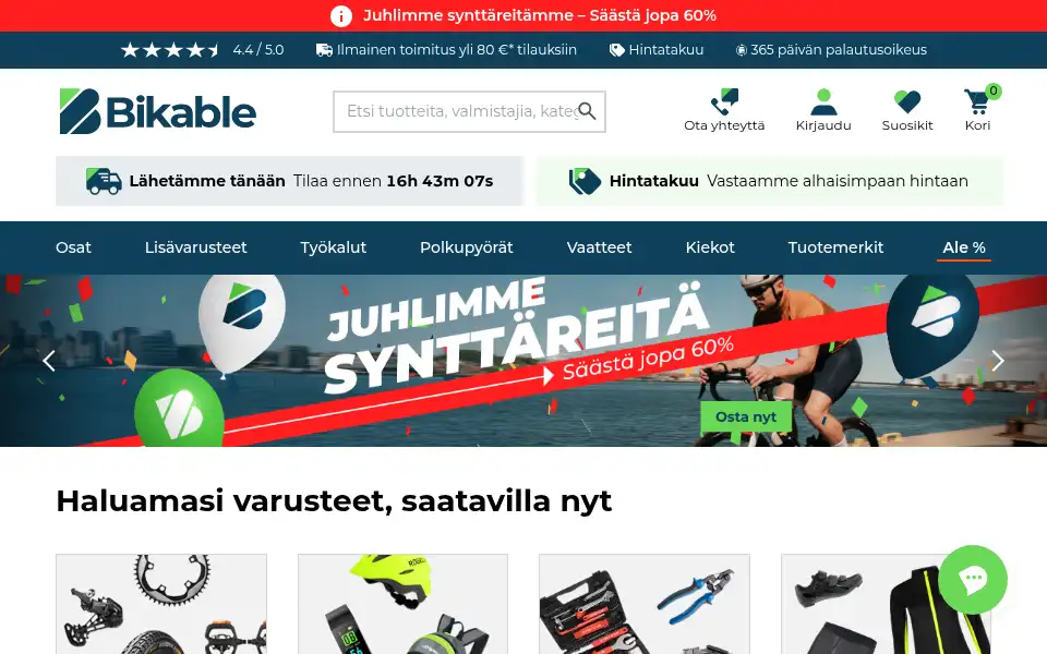Screenshot of bikable.fi