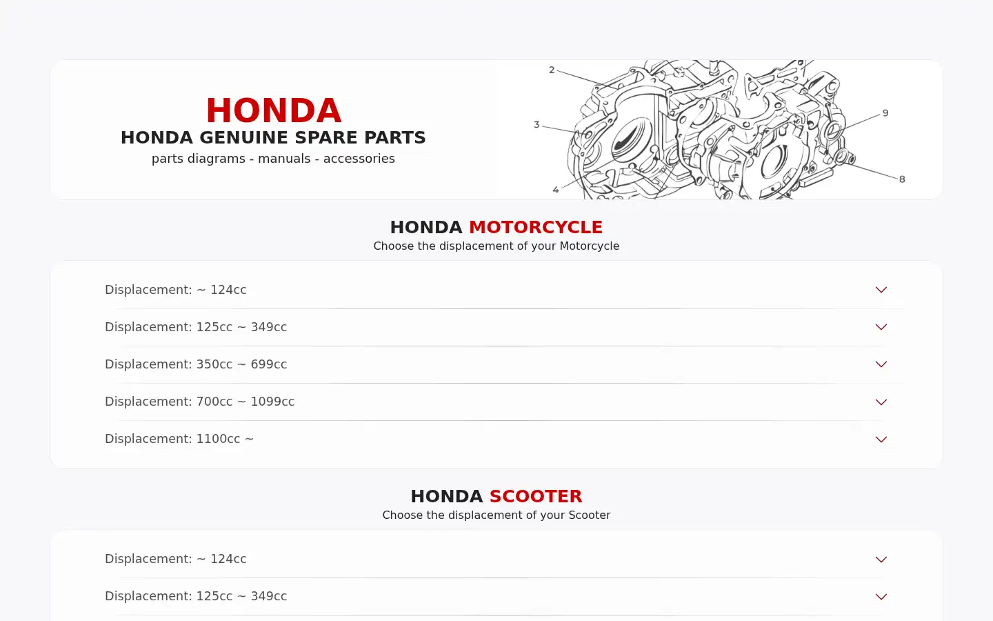 Screenshot of bike-parts-honda.com