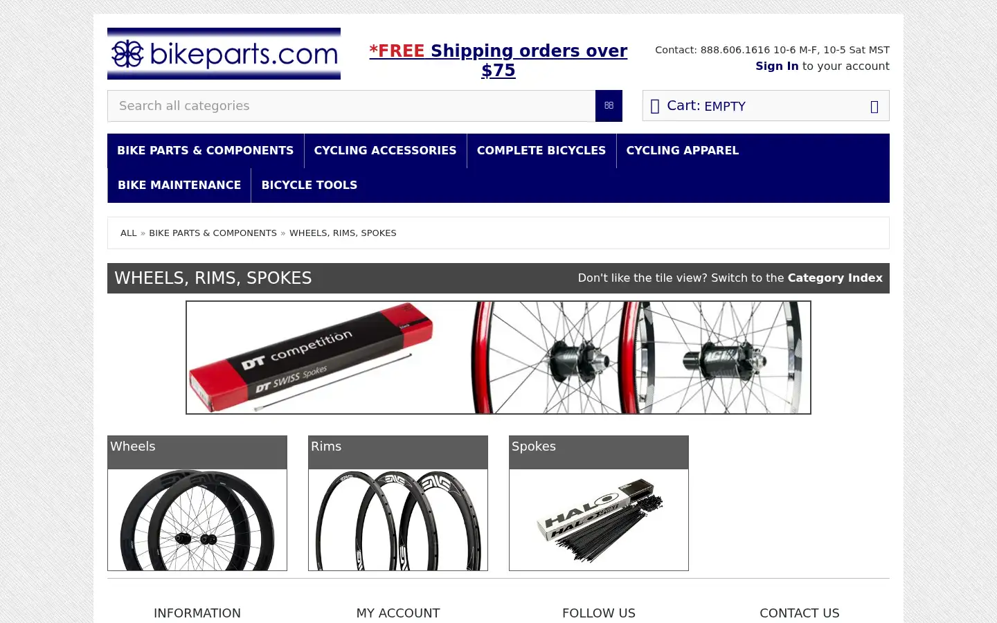 Screenshot of bikeparts.com