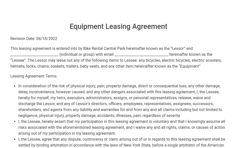 Screenshot of bikerentalcentralpark.com