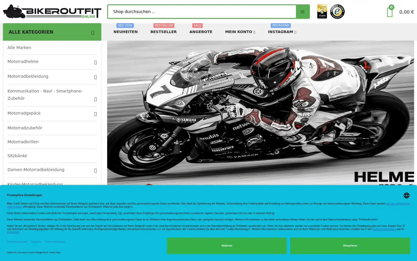 Screenshot of bikeroutfit.de