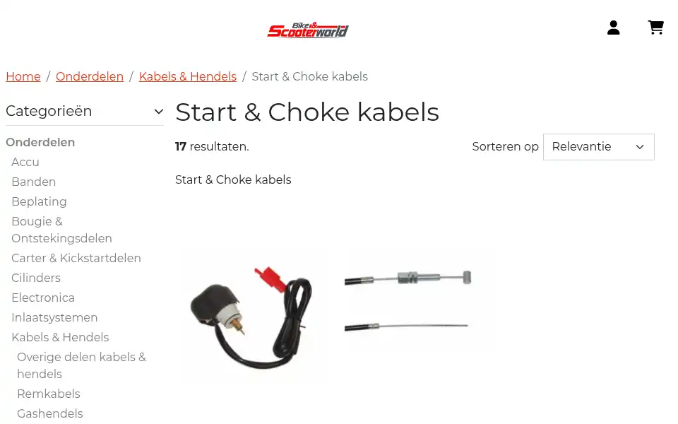 Screenshot of bikescooterworld.nl