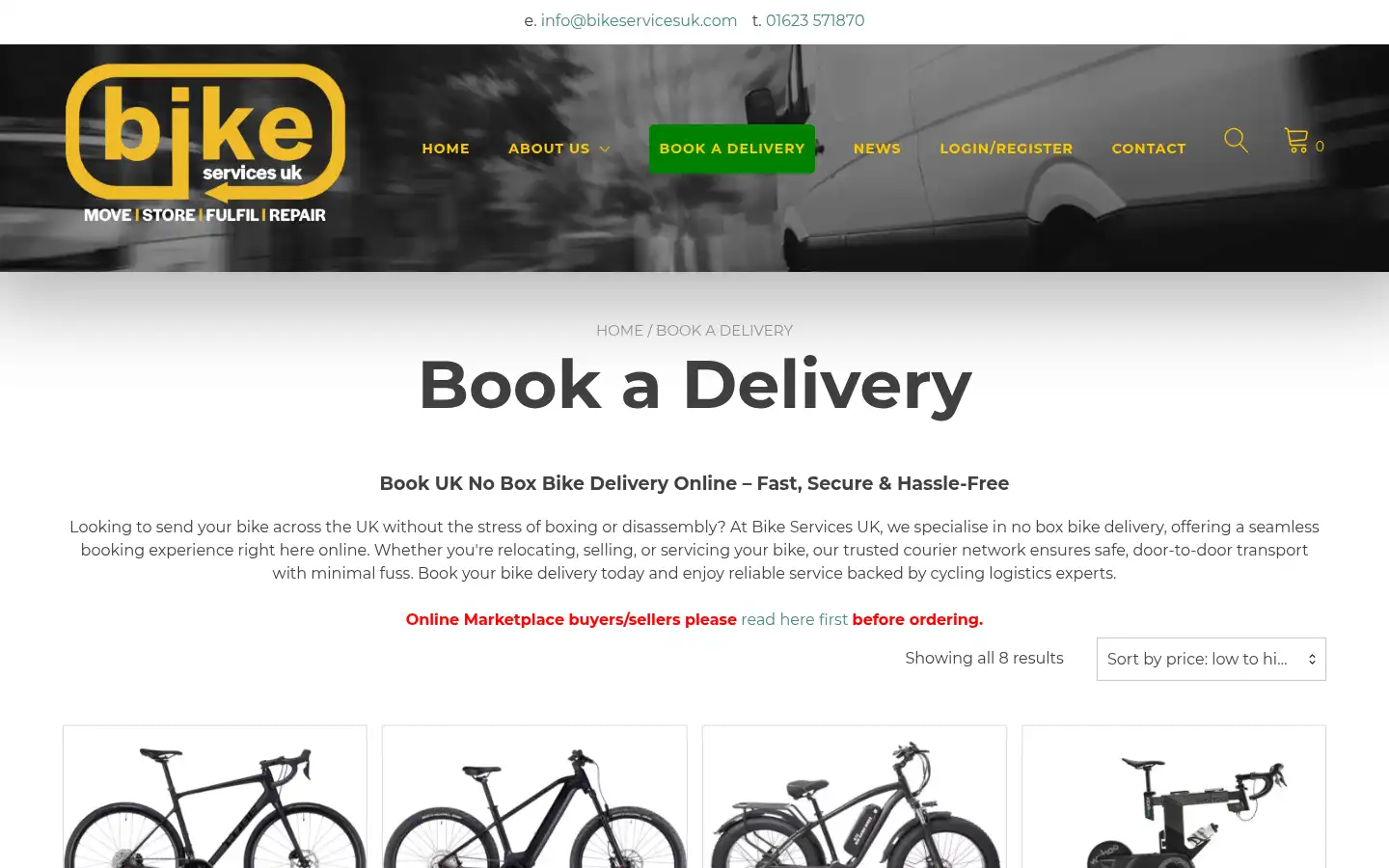 Screenshot of bikeservicesuk.com