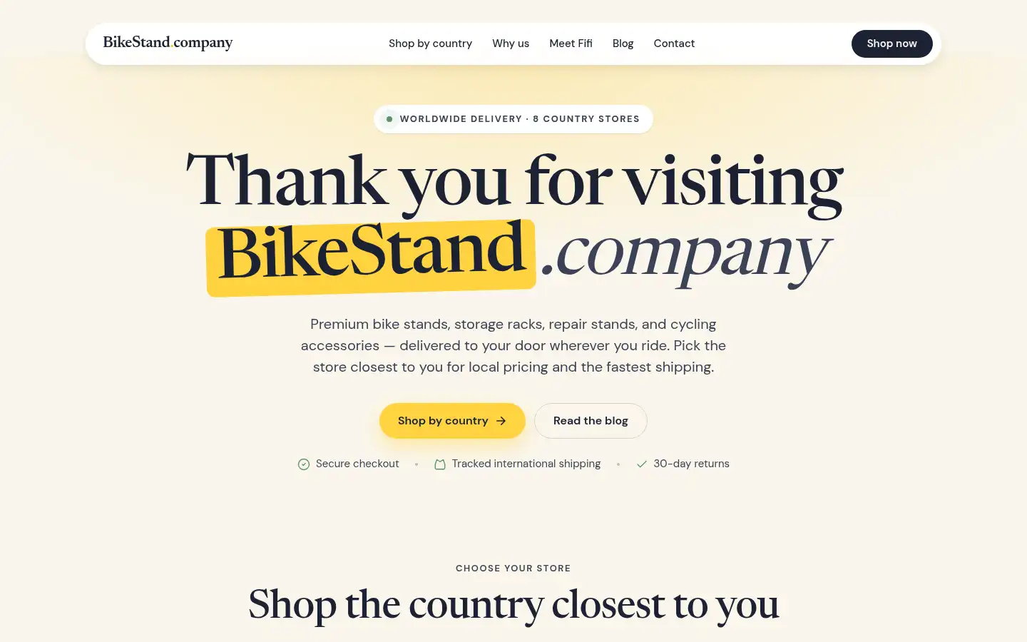Screenshot of bikestand.company