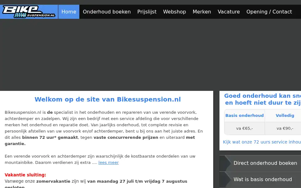Screenshot of bikesuspension.nl