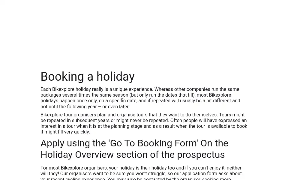 Screenshot of bikexplore.co.uk