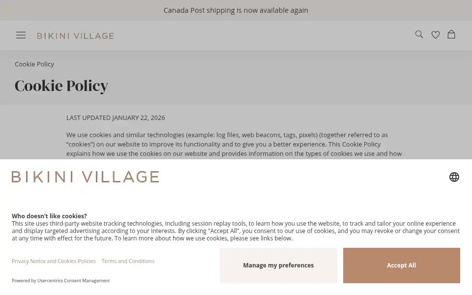 Screenshot of bikinivillage.com