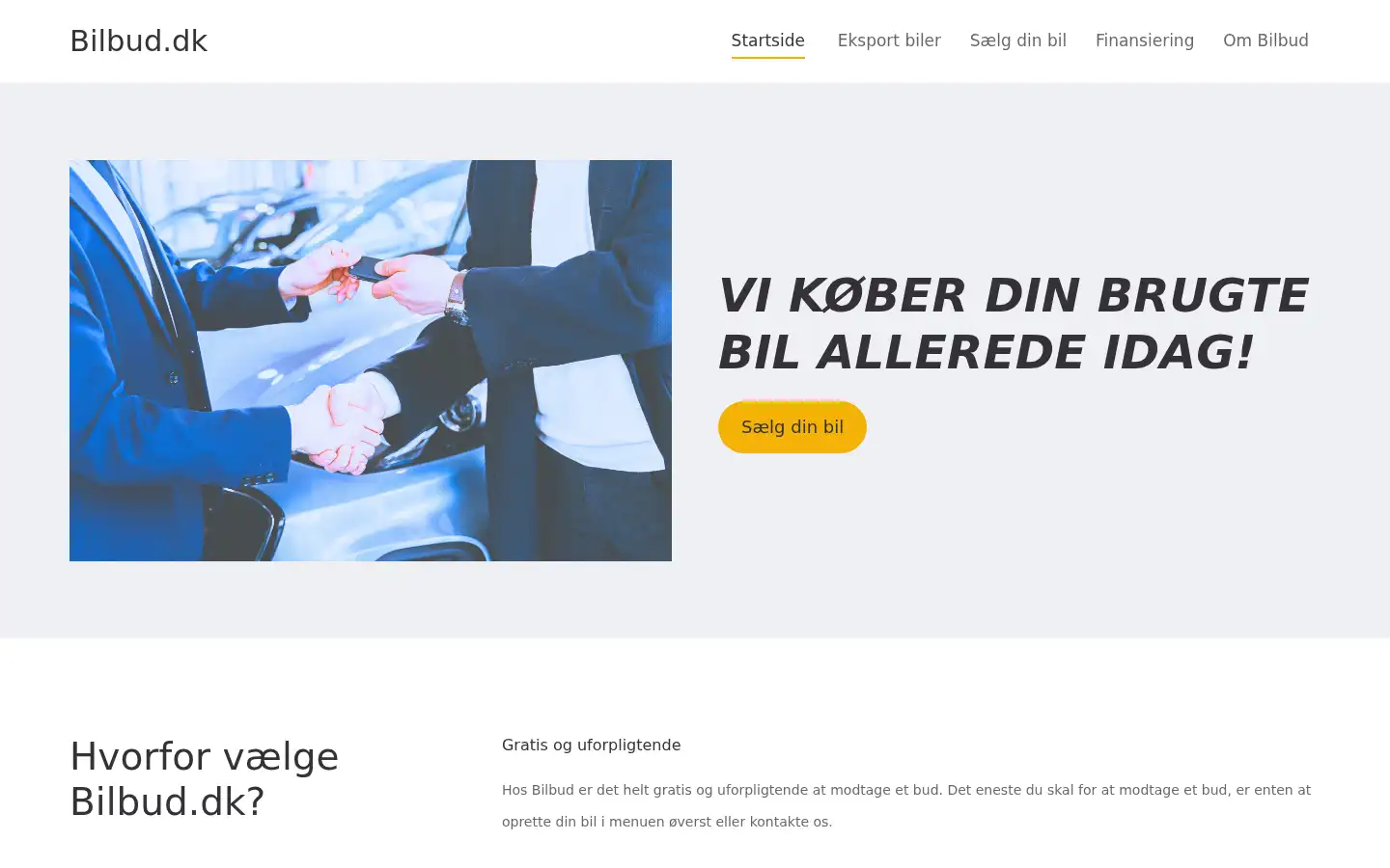 Screenshot of bilbud.dk