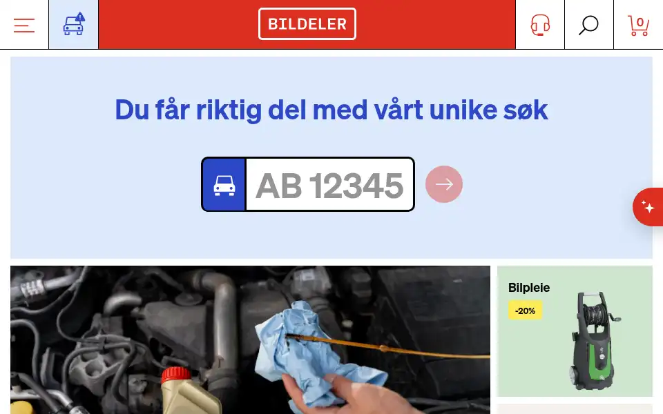 Screenshot of bildeler.no