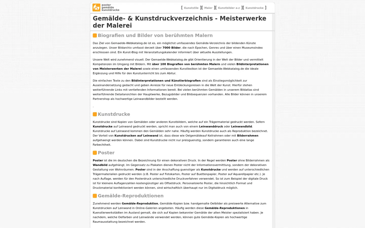 Screenshot of bilder-bilderrahmen.de